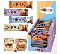 Fitnesshock Protein Bars High Fiber, Low Carb Protein Snack Bars - No Added Sugar, Rich Chocolate Flavors | Variety Box | 24x50g