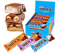Fitnesshock Protein Bars No Sugar Added, Low Carb, High Fiber Snacks - 3 Delicious Chocolate Flavors | Variety Flavour Box | 12x50g