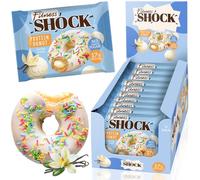 FitnesSHOCK Protein Donuts, Vanilla Flavor with Sprinkles - No Added Sugar, High in Fiber & Protein (12g/17%), Palm Oil-Free, Stevia-Sweetened, 9 Pack (70g each)