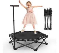 FitnessTrampoline, foldable Portable trampoline with low-noise design, Height Adjustable，stable and quiet exercise rebounder for children and adults， Load Capacity 150 kg (black)