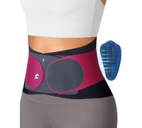 Fitomo Lumbar Support Belt with 3D Cushion and 6 Splints, Ultra Thin Fabric 0.5 mm, Elastic Lumbar Band for Women and Men for Work, Sciatica, Posture, M