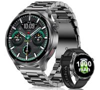 Fitonme Smart Watch for Men, 1000mAh Battery, 1.52'' HD Large Display | Heart Rate/ SpO₂/Stress/Sleep Monitoring, 120+ Sports Modes, IP68 Waterproof, Fitness Watch for Android iOS, 2 Bands, Black