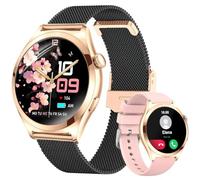 Fitonme Smart Watches for Women (Answer/Make Calls), 1.27" HD Curved Display Smart Watch with Heart Rate SpO2 Sleep Monitor, 120+ Sports Modes IP68 Waterproof Fitness Watch, Android iOS (Black Gold)