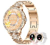 fitonyo Smart Watches for Women Diamonds (Answer/Make Call),1.32''Touchscreen Android Smart Watch with Heart Rate/Sleep/BP,Smart Watch for Women Compatible with AI Voice,3 Bling Straps