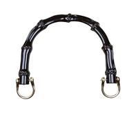 Fitooles Black Resin Imitation Bamboos Joint Handbag Handle with Metal Clasps Buckle Purse Handle Replacement for Bags
