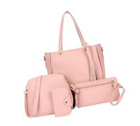 Fitooles Elegant 4Pcs Women's PU Leather Shoulder Bag Set Crossbody Purse Shoulder Bag Card Holder Casual