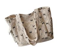 Fitooles Fashionable Corduroy Top Handle Bag Large Capacity Single Shoulder Bags Casual Handbag with Spacious Interior