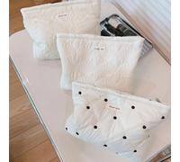 Fitooles Quilted Makeup Bag for Women Large Capacity Cotton Cosmetic Organized Portable Beauty Pouches for Travel