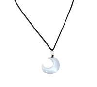 Fitooles Resin Moon Necklace Black/White Moon Pendant Necklace Jewelry New Chinese Simple Clavicle Chain Women