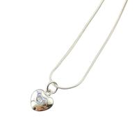 Fitooles Trendy Heart Shaped Silver Tone Necklace Adjustable Snake Chain Designs Clavicle Accessory For Sensitive Skin Trendy Snake Chain Accessory