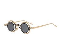 Fitooles Trendy Round Metal Sunglasses With Light Weight Comfortable Sun Protecting For Men Women Unisex Travel