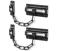 fitoon2 Pack Door Chain Lock Black， Security Door Chain for Inside Door， Premium Thickened Chain Door Lock with 12 Screws