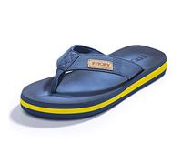FITORY Mens Flip Flops Comfy Thongs Lightweight Anti-Slip Summer Beach Shoes Blue/Yellow Size 12