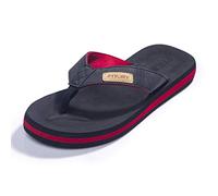 FITORY Mens Flip Flops Comfy Thongs Lightweight Anti-Slip Summer Beach Shoes Red/Black Size 8
