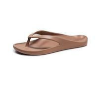 FITORY Unisex Flip Flops, Durable and Comfortable Slides with Arch Support, Lightweight Flip Flops for Beach and Pool in Summer Coffe Size Women's 8/ Men's 7