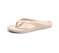 FITORY Unisex Flip Flops, Durable and Comfortable Slides with Arch Support, Lightweight Flip Flops for Beach and Pool in Summer Tan Size Women's 6/ Men's 5