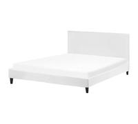 Beliani Bed Velvet Fitou 180 X 200 Cm (Eu Super King) White