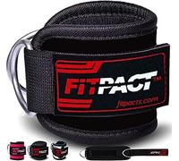 FITPACT Ankle Straps for Cable Machines Resistance Bands Padded Ankle Cuffs Set - Weighted Kickback Engaging Glutes, Hip Abductors and Core Muscles Ideal for Men Women, Adjustable Steel Double D Ring
