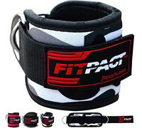FITPACT Ankle Straps for Cable Machines Resistance Bands Padded Ankle Cuffs Set - Weighted Kickback Engaging Glutes, Hip Abductors and Core Muscles Ideal for Men Women, Adjustable Steel Double D Ring