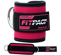 FITPACT Ankle Straps for Cable Machines Resistance Bands Padded Ankle Cuffs Set - Weighted Kickback Engaging Glutes, Hip Abductors and Core Muscles Ideal for Men Women, Adjustable Steel Double D Ring