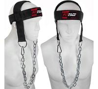 FITPACT Neck Harness for Weight Lifting - 4MM Padded Neck Builder with 72cm Adjustable Steel Chain, Head Harness Exerciser and Strengthener for Gym, Boxing, Strength Training and Resistance Workouts