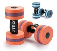 Fitply Water Weights Aquatic Pool Dumbbells for Swimming Exercise - EVA Foam Swim Pool Weights with Handle Strip, 2PCS Lightweight Water Dumbbells, Aerobics Swimming Exercise Equipment