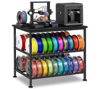 Fitpoint 3D Printer Stand with Filament Storage Heavy Duty 3D Printer Table with 40-Spool Filament Capacity Anti-Vibration Sturdy Filament Storage Rack for Workshop Studio Office Black