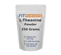 FitPowders L-Theanine Powder 100% Pure, Non-GMO, Vegan, Gluten Free Theanine Powder Supplement (Multiple Sizes) Mood and Cognitive, Stress Relief and Relaxation, Scoop Included (250 Grams)