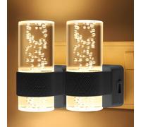 FitRepa 2 Pack LED Night Light Plug in Wall Dimmable Plug in Lights for Hallway, 0-100LM, 3000K Warm White Plugin Night Light with Dusk to Dawn Sensor, for Hallway Bedroom Kitchen Stair (Black)