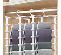 FitRepa 3 Pack Trouser Hangers Space Saving Multi-Layer Pants Hanger, Coat Hangers for Trousers Space Saving Hangers for Pants Jeans Scarf Towels Leggings