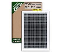 Fits 20x30 Duct Opening | Aluminum Eggcrate Return Air Filter Grille | Low Noise-High Air Flow, Rust Free Vent Cover for Sidewall&Ceiling | Rem. Door | White | Out. Dim: 22 1/4"W X 32 1/4"H