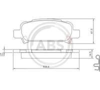 Rear Brake Pad Set A.B.S. 37164 for Toyota/Subaru GT 86/Legacy/Outback/Impreza/F