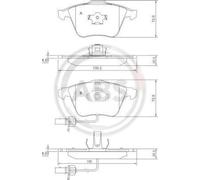 ABS All Brake Systems Brake Pad Set 37428 - Disc Brake for Audi A4 (B7), S4, A6 (C6)