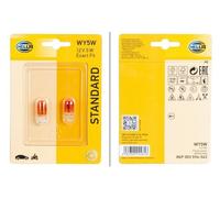 HELLA 8GP 003 594-543 Bulb - WY5W - Standard - 12V - 5W - Socket Type: W2,1x9,5d - Blister - Quantity: 2