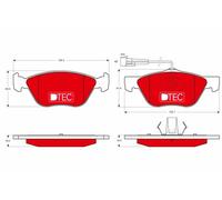 FITS ALFA ROMEO 145 1.8 I.E. 16V T.S. BRAKE PAD SET, DISC BRAKE GDB1212DTE TRW
