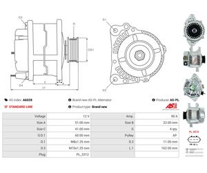 Fits AS-PL A6028 Alternator