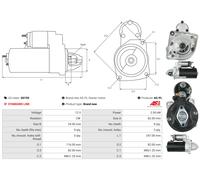 AS-PL Starter motor S0159 - Clockwise rotation - for FIAT CITROËN PEUGEOT IVECO