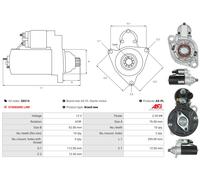 Starter motor Anticlockwise rotation S0214 AS-PL for VW TRANSPORTER Mk IV Van