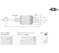 Starter armature rotor Clockwise rotation SA0049 AS-PL