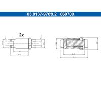 ATE 03.0137-9709.2 Brake shoe fitting kit