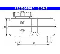ATE 03.3508-8302.3 Brake fluid reservoir