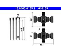 ACCESSORY KIT, DISC BRAKE PADS FOR MERCEDES-BENZ C219 W211 ATE 13.0460-0155.2