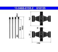 ACCESSORY KIT, DISC BRAKE PADS FOR MERCEDES-BENZ C219 W211 ATE 13.0460-0155.2
