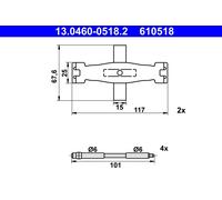 ATE 13.0460-0518.2 Brake pad fitting kit