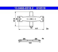 ATE 13.0460-0518.2 Brake pad fitting kit