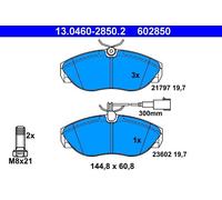 ATE Brake Pads 13.0460-2850.2 w/ Wear Warning Contact & Caliper Screws – FIAT Ducato / CITROËN Relay