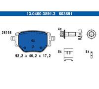 ATE Brake Pad Set 13.0460-3891.2 – Disc Brake for Peugeot 208 II, 2008 II, Opel 1.5L 3cyl