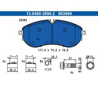 ATE 13.0460-3894.2 Brake pad set