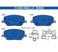 ATE 13.0460-5662.2 Brake pad set