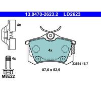 Brake pad set, disc brake ATE 13.0470-2623.2 (1 set-1 piece)